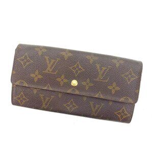 Louis Vuitton Purse Long Wallet Monogram Brown Woman Authentic Used